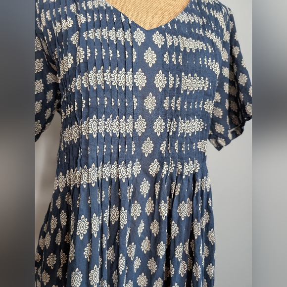 Anokhi navy blue printed cotton dress - Picture 5 of 6